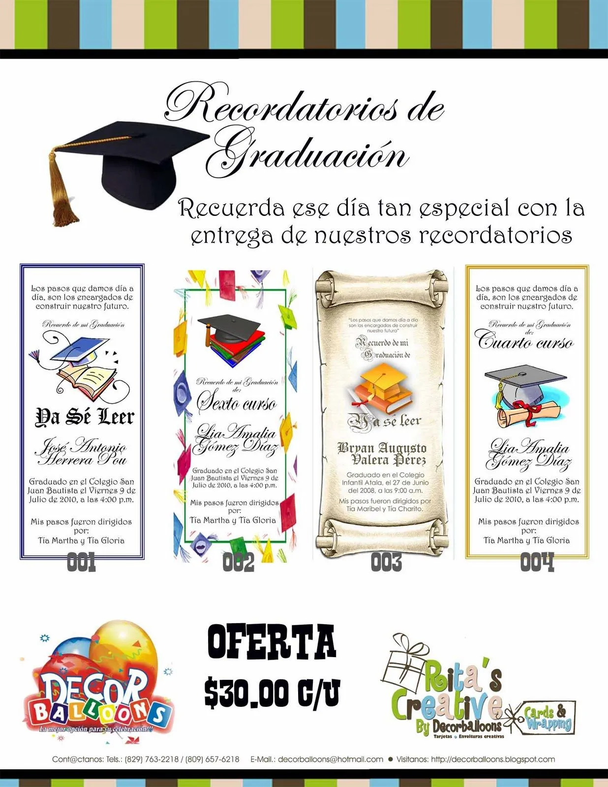 Parties'n More!!: Recordatorios de graduacion