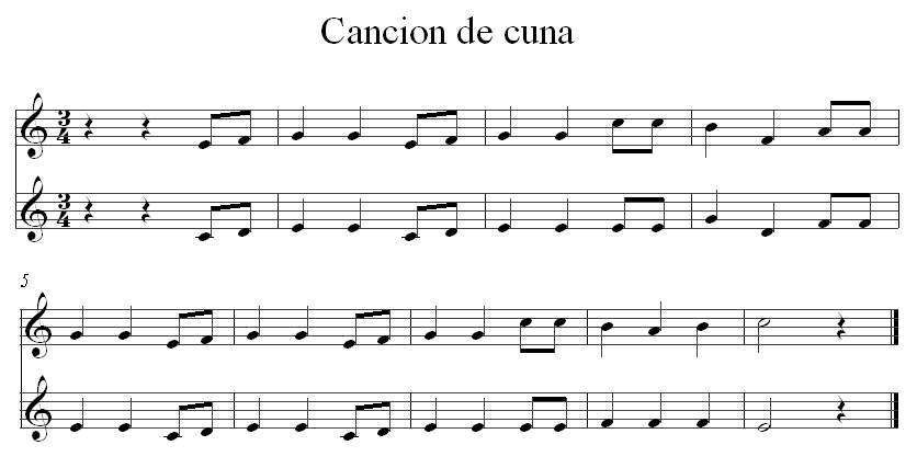 Partitura cancion de cuna - Imagui