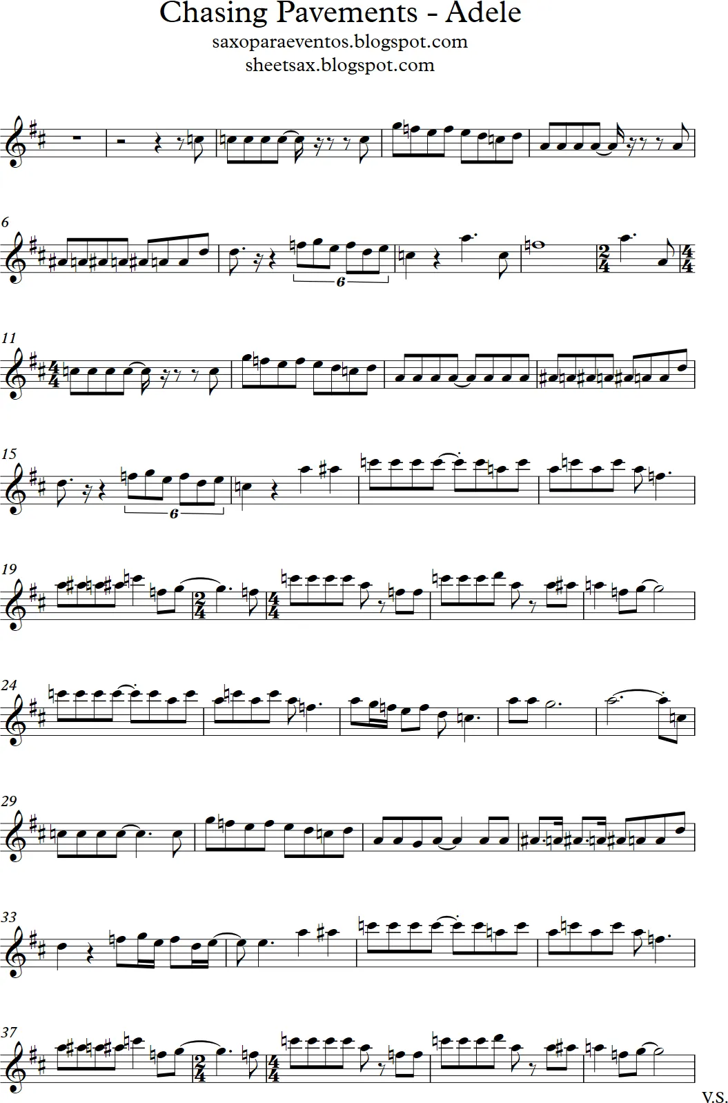 Partitura y pista de Chasing Pavements de Adele | Partituras y ...