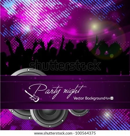 Party Night Background With Dancing People Silhouette, Can Be Use ...