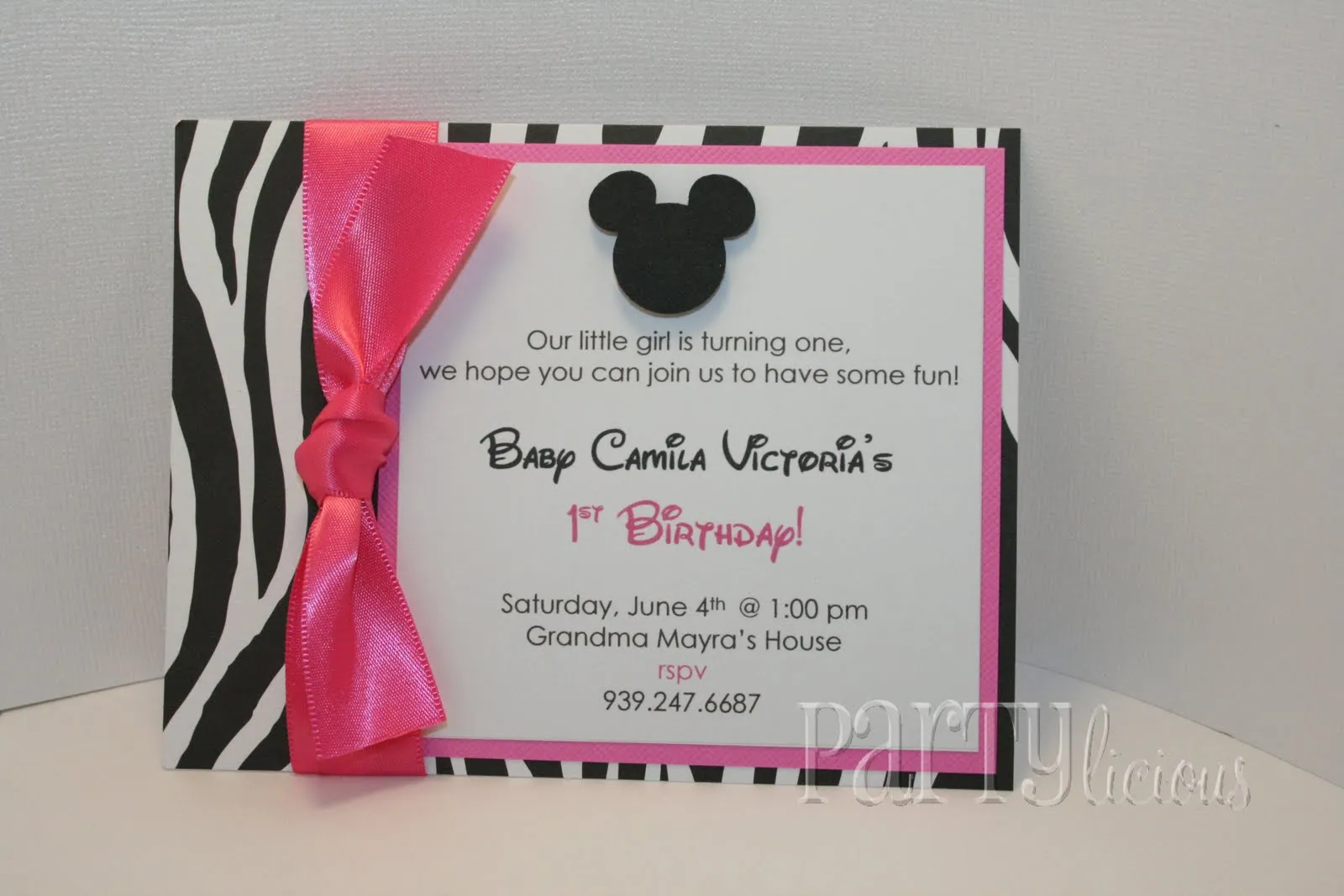 Partylicious: {Zebra & Pink Baby Minnie Birthday