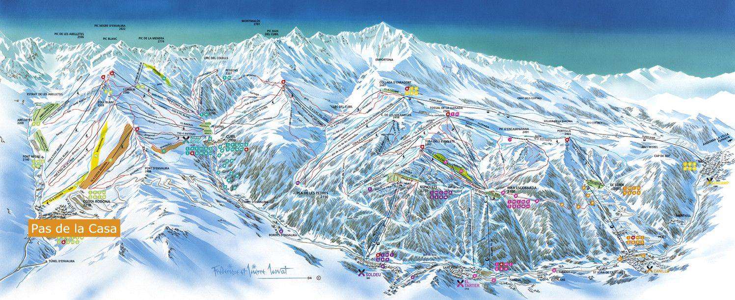 Pas de la Casa Piste map | Pas de la Casa ski area map | Igluski.com 