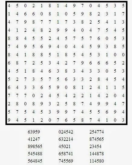 Pasatiempos para Imprimir: Sopa de Números nº 13