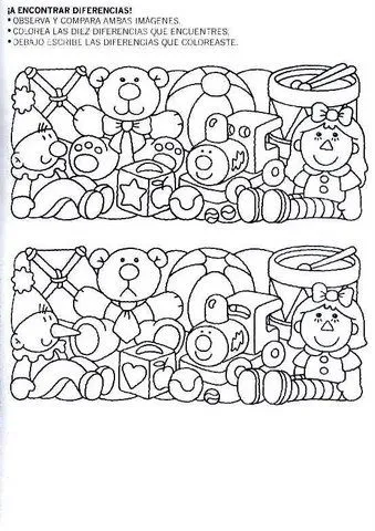 Pasatiempos infantiles con diferencias - Imagui