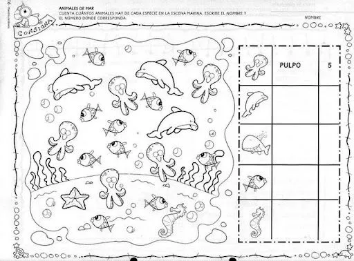 PASATIEMPOS INFANTILES DE NUMEROS PINTA Y APRENDE