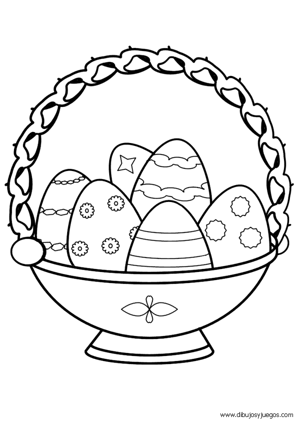 pascua-cestas-huevos-004 | Dibujos y juegos, para pintar y colorear