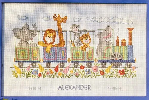 La pasion del punto de cruz: Animales en tren