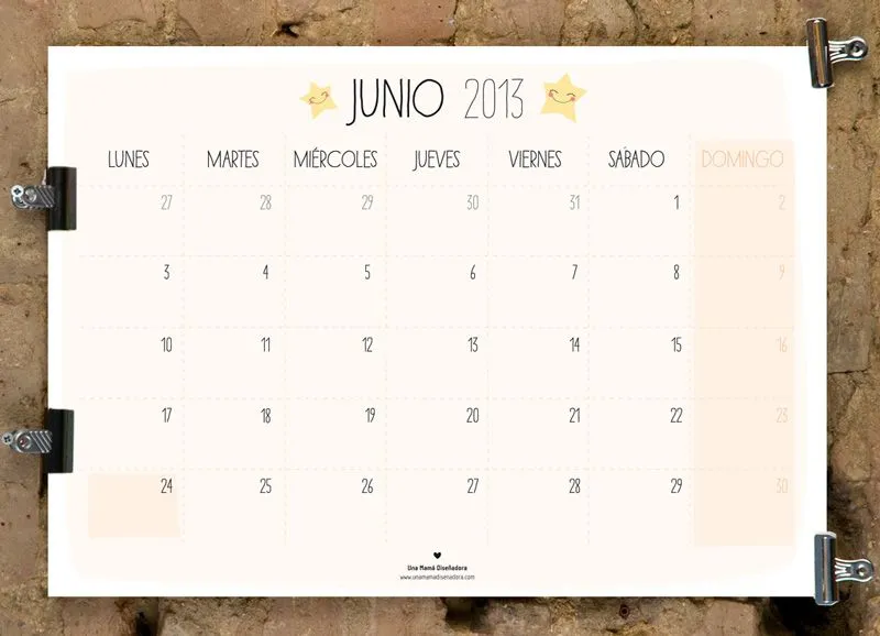 Y ya pasó Mayo... (calendario imprimible gratuito) - Una Mama ...