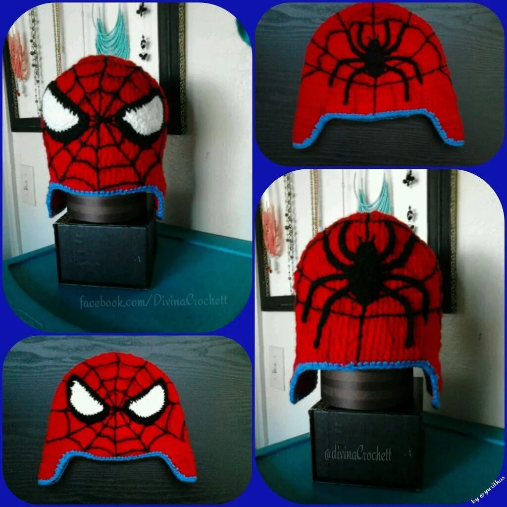 Mis primeros pasos...: Gorro hombre araña crochet | Gorros ...