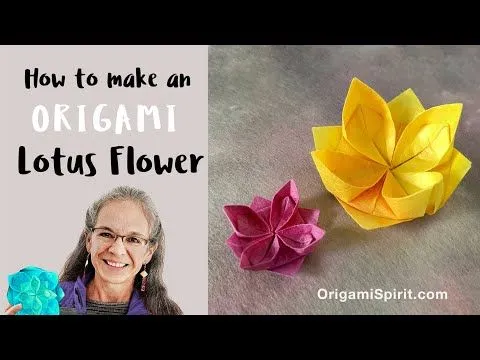 Pasos para plegar una flor de loto o nenúfar en origami