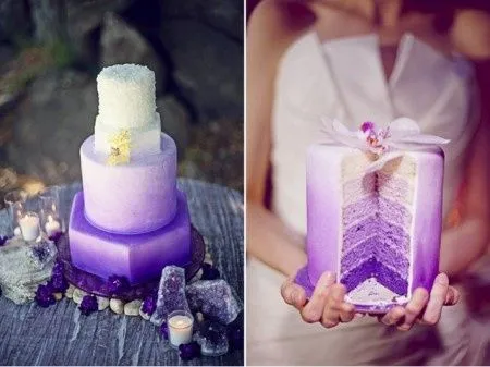 pastel color morado en ombré - Fotos - Comunidad bodas.