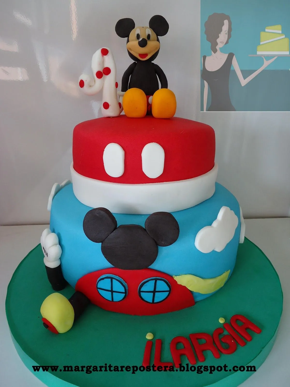 Pastel Mickey Mouse fondant - Imagui