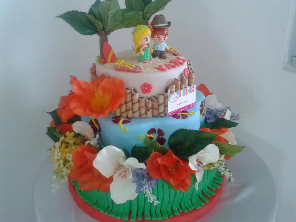 Pastel Motivo Hawaiano | Pasteleria Bianc@