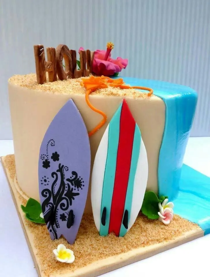 Pastel con tema hawaiano. | Pasteles. | Pinterest