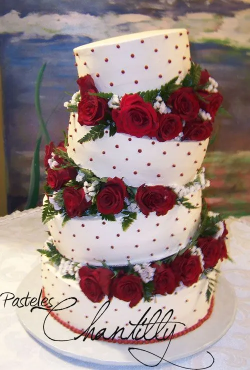 Pasteles Chantilly Blog: Pasteles con Rosas Rojas