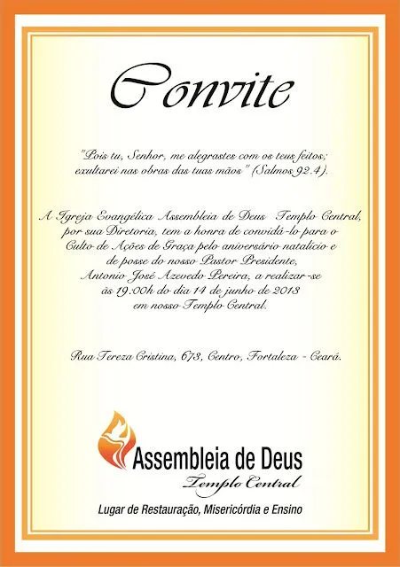 PASTOR JOSÉ FERREIRA (FERREIRINHA): Junho 2013