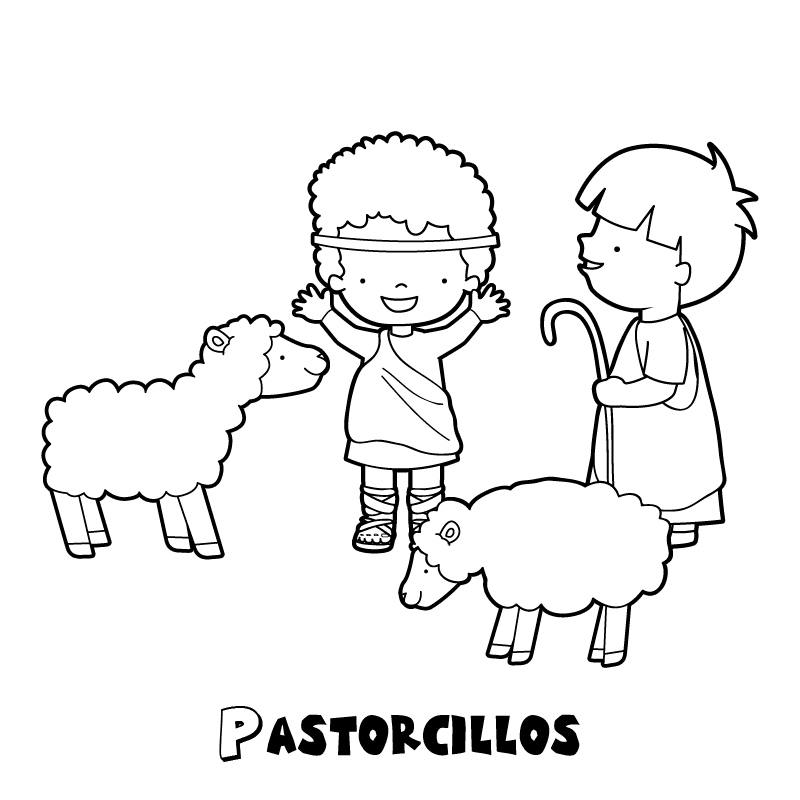 Pastorcillos para colorear. Colorear con niños. Ocio en casa ...