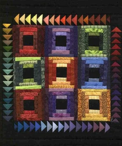 Rainbow log cabin miniature patchwork quilt | Flickr - Photo Sharing!