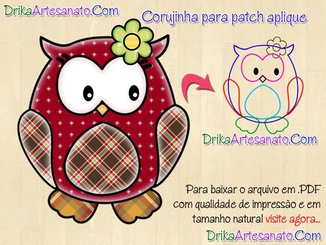 Patchwork moldes para patch aplique: Corujas | "PATCH APLIQUES ...