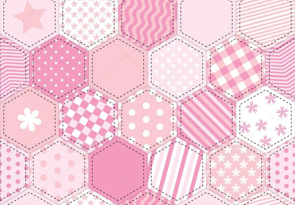 Patchwork quilt rosa — Vector stock © rixipix #