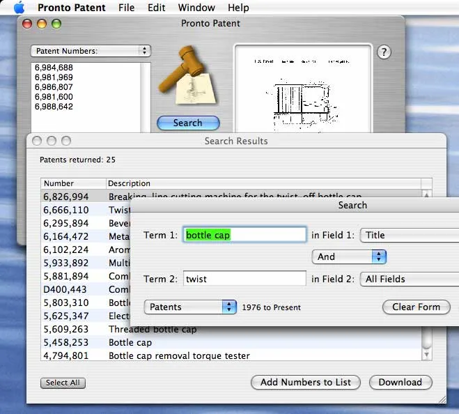 Pronto Patent - USPTO Patent Image PDF Search and Download for Mac ...