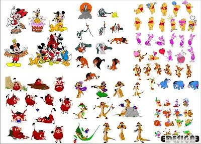  ... pato donald mickey e minnie simba do rei leao pernalonga aladin