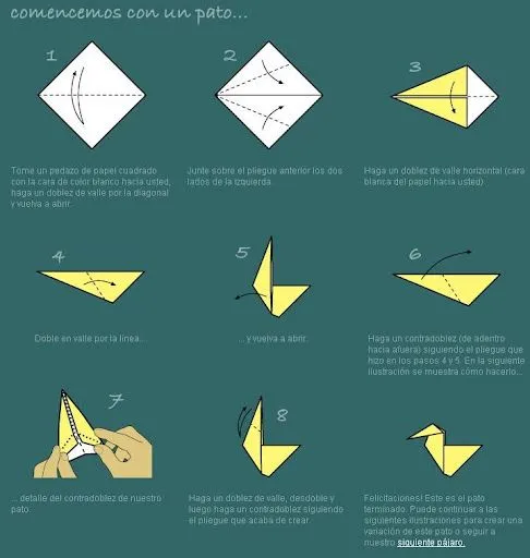 PATO DE ORIGAMI – PAPIROFLEXIA: como hacer un pato