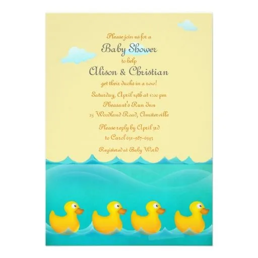 PATOS EN UNA FILA INVITACIONES PERSONALIZADA | Zazzle