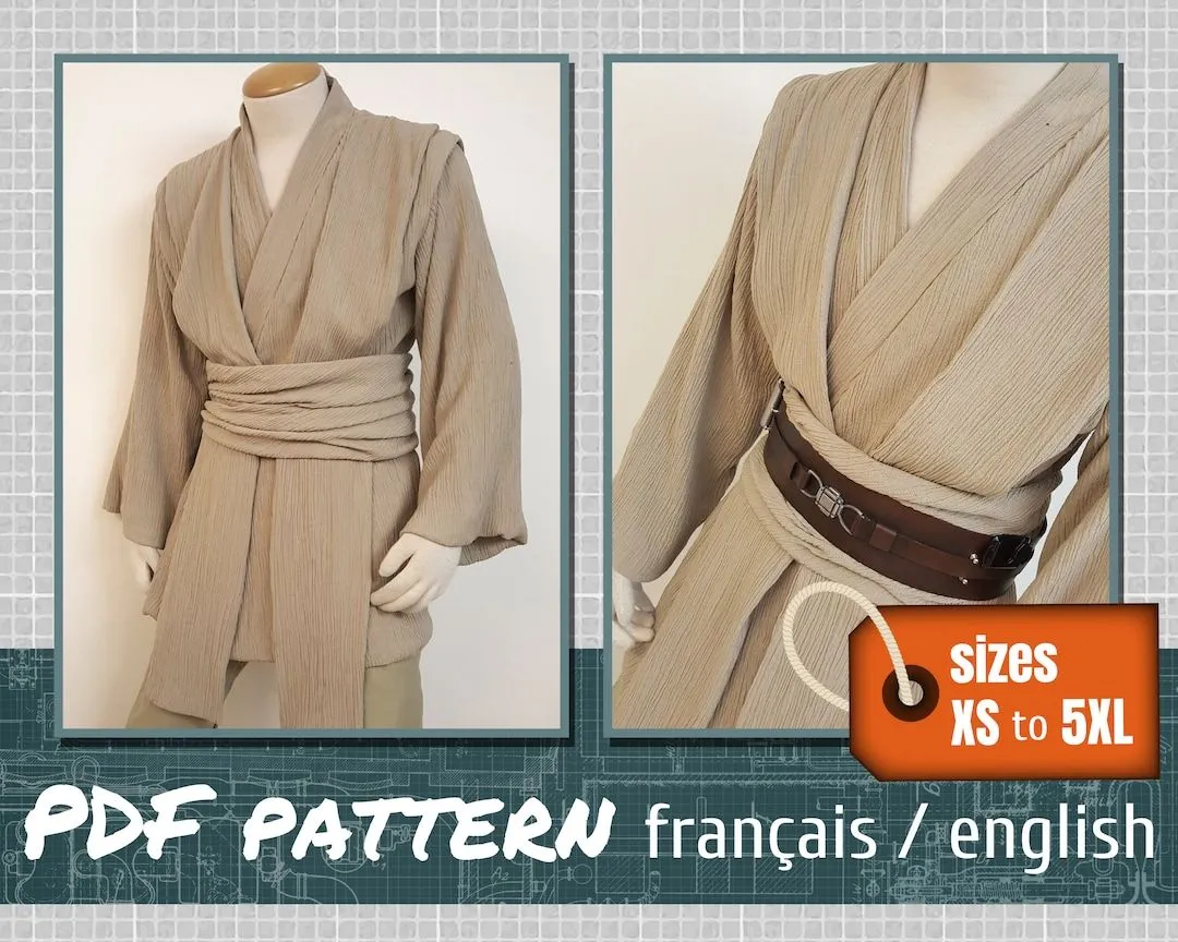 Patrón de costura túnica estilo Jedi solamente archivo PDF - Etsy México