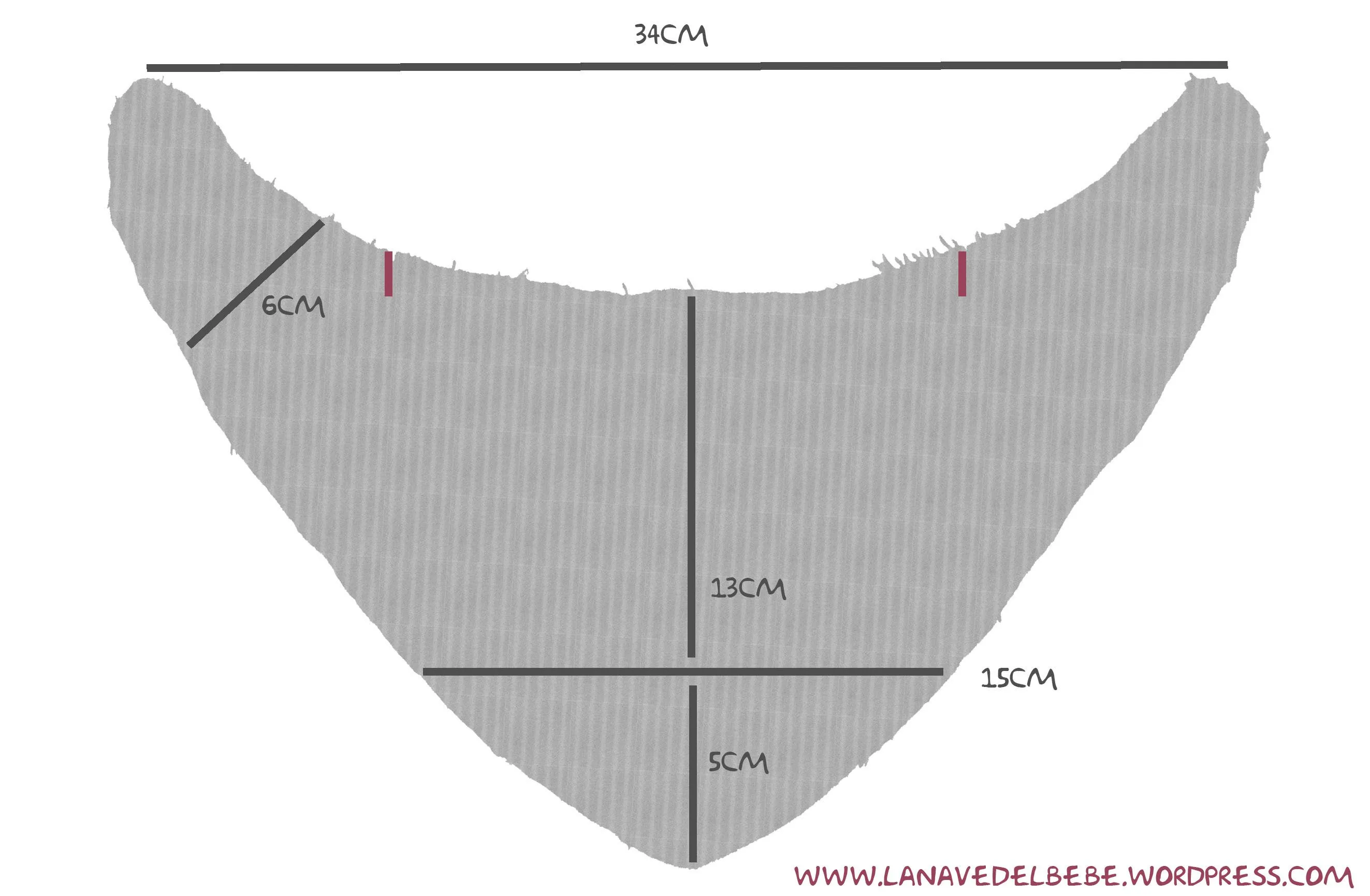 Patron fácil de babero bandana con medidas