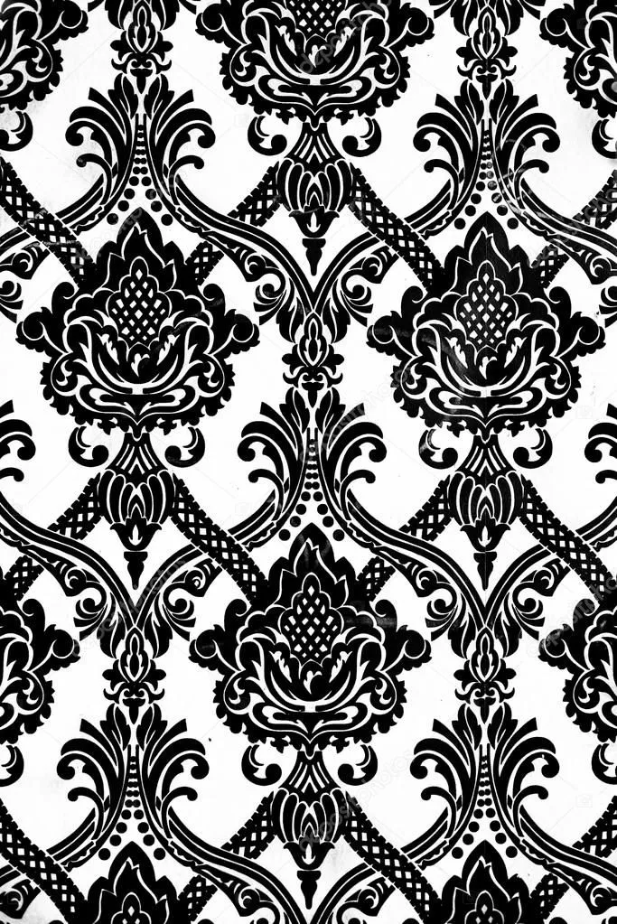 patrón de papel tapiz Vintage en blanco y negro — Foto stock ...