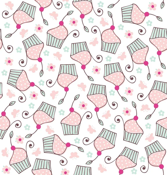 patrón de pastelitos dulces doodle inconsútil vector — Vector ...
