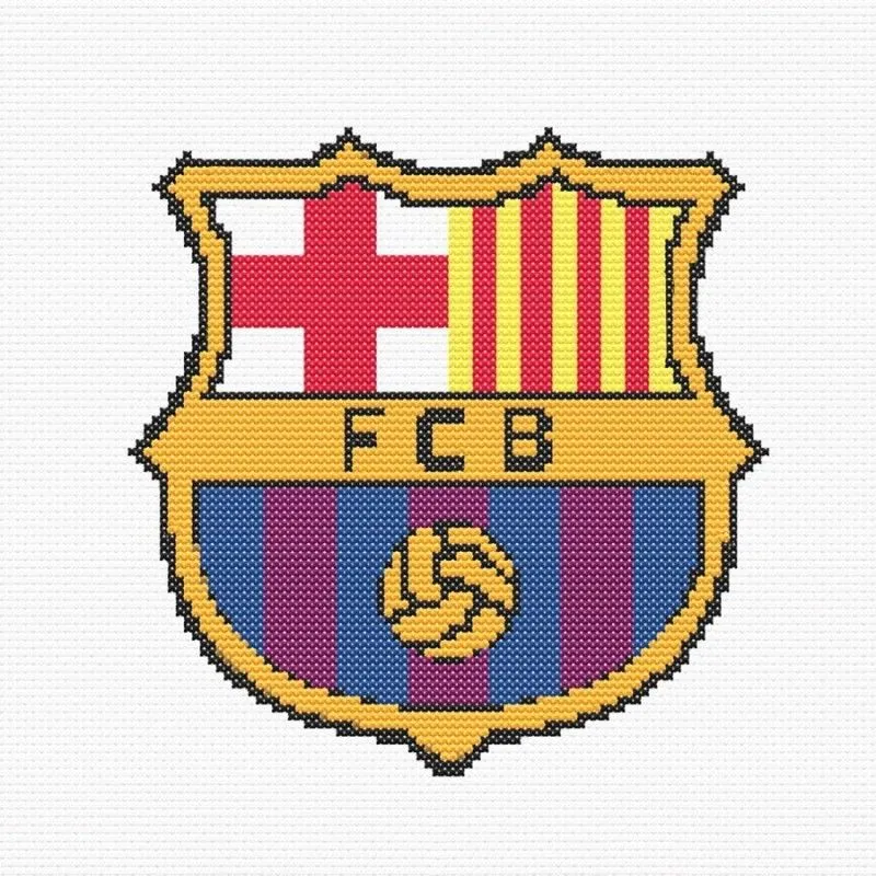 Patrón punto de cruz Escudo Fútbol FC Barcelona