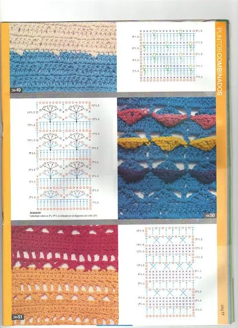 patrones asgaya: PUNTOS COMBINADOS A CROCHET