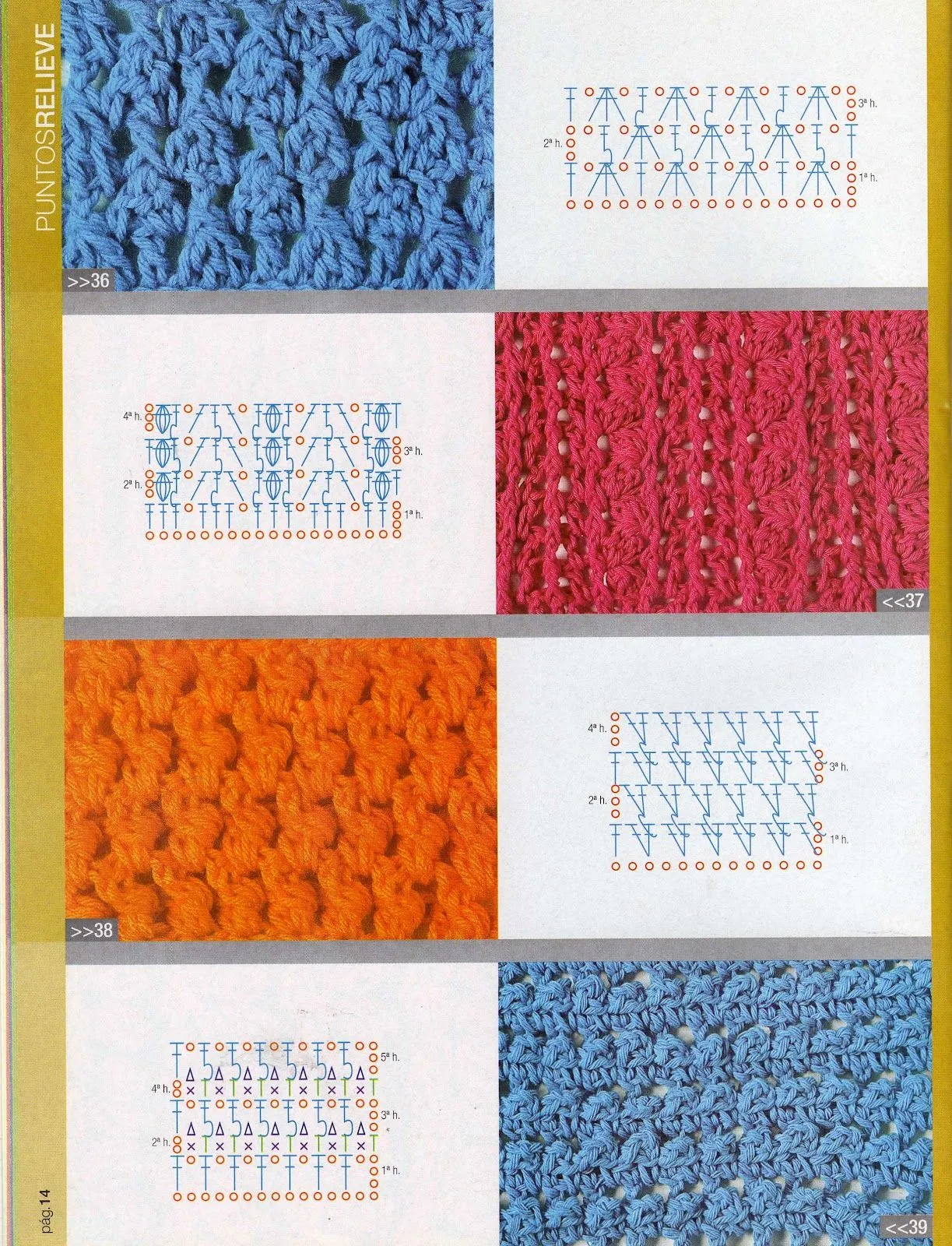 patrones asgaya: PUNTOS RELIEVE CROCHET