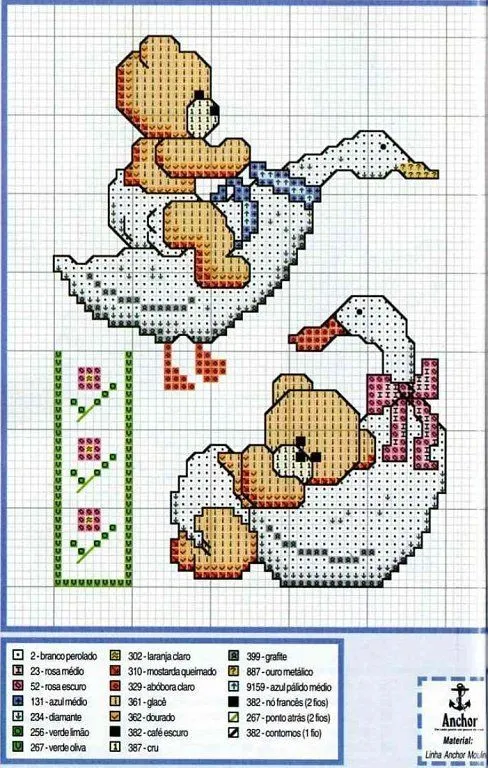 Punto cruz graficos baberos - Imagui