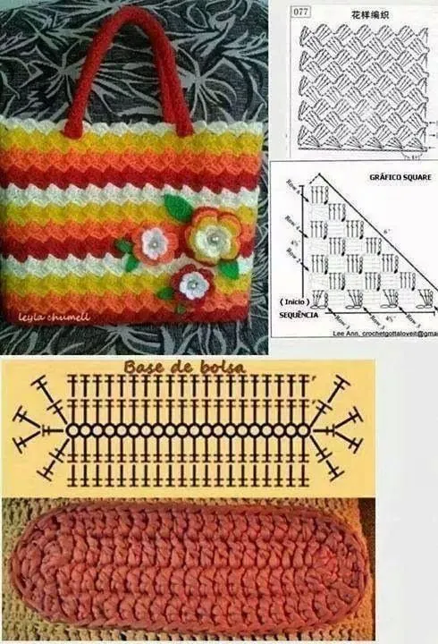 2 patrones de bolso tejido al crochet | Todo crochet | bolsitas ...