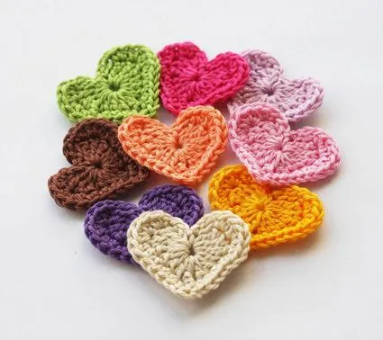 Corazones tejidos al crochet paso a paso - Imagui