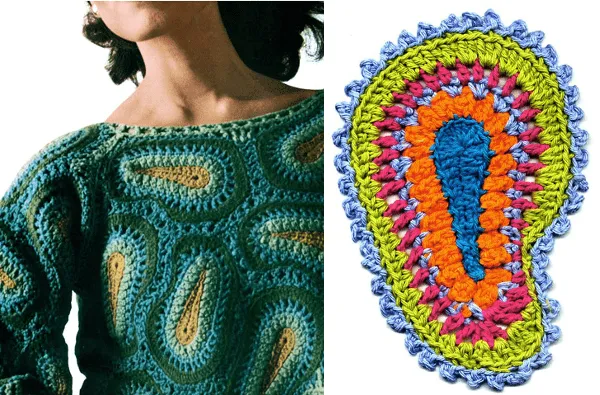 Patrones de crochet para paisley hindú | diarioartesanal