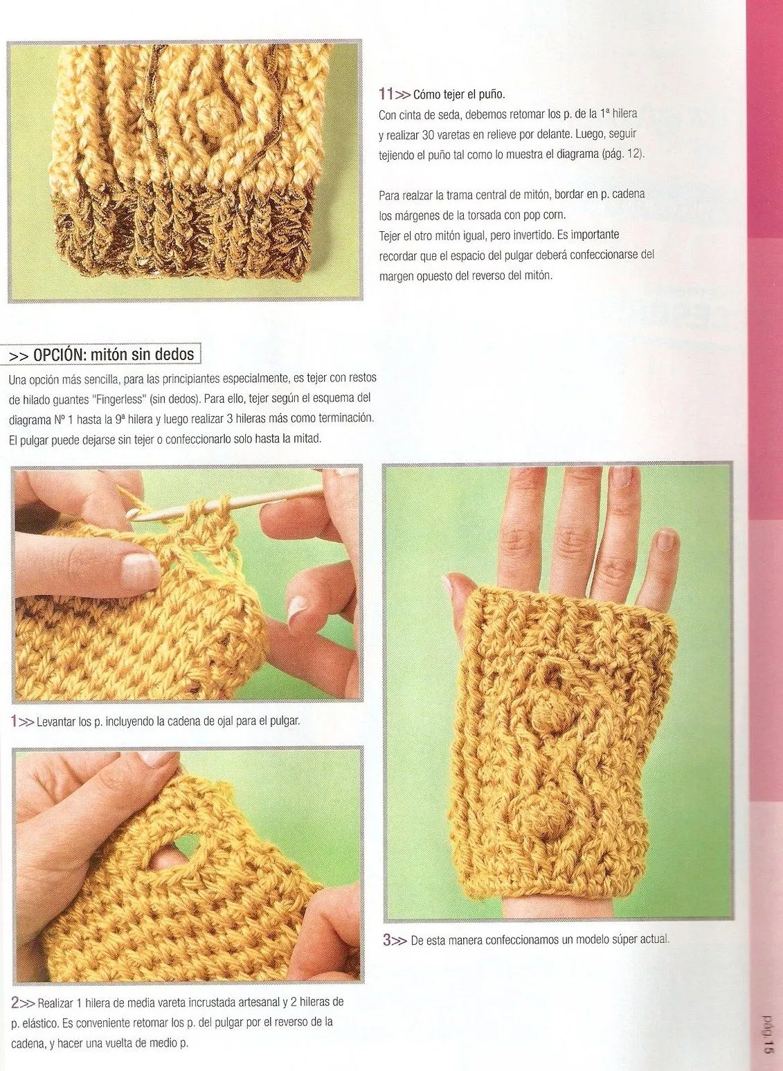 Patrones Crochet: Tutorial Como hacer unos Guantes Sin Dedos