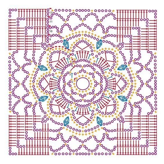 Patrones de cuadrados de crochet para imprimir - Las Manualidades ...