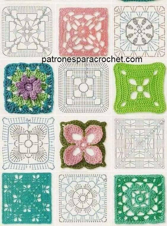 Patrones de Cuadros Crochet | Grannysquares