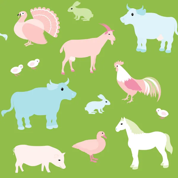 patrones sin fisuras con animales de granja — Vector stock ...