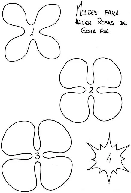 Plantillas de flores de goma eva para imprimir - Imagui