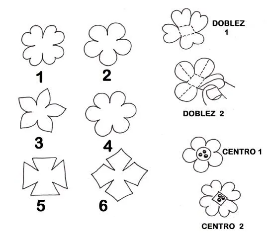 Moldes de flores para goma eva - Imagui