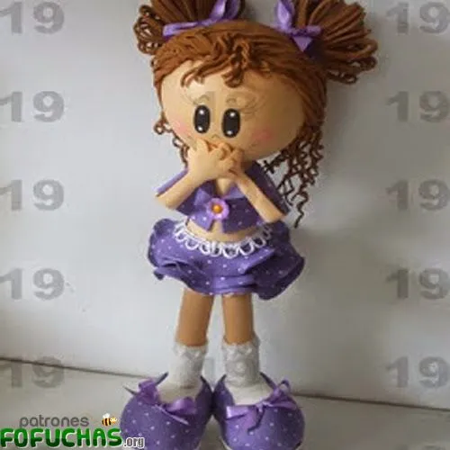 Patrones fofuchas niña mona | Patrones Fofuchas