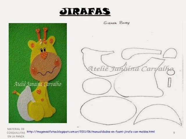 Molde jirafa en goma eva - Imagui