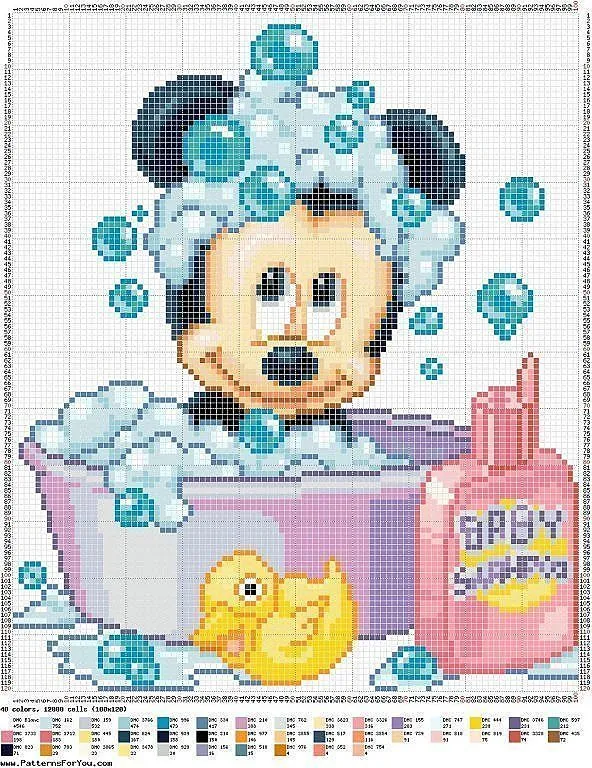 patrones punto cruz minnie (5) | Aprender manualidades es facilisimo.