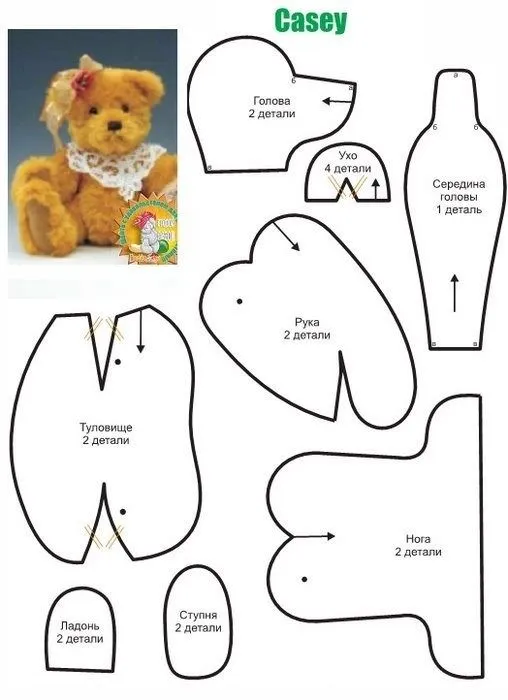 Patrones de osos de peluche | Teddy bear sewing pattern, Memory bears  pattern, Bear patterns free