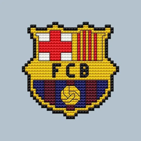 Patrones de punto de cruz del escudo del Barça pequeño | Punto de cruz,  Punto de cruz patrones, Escudo barça